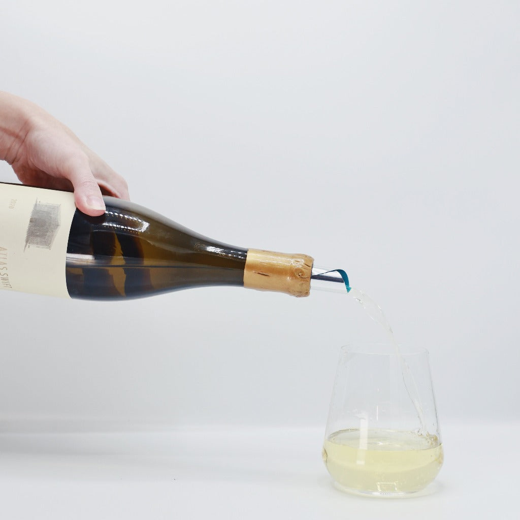 Atlas Swift Shelter Chardonnay White Wine Bottle pouring into glass, South Africa