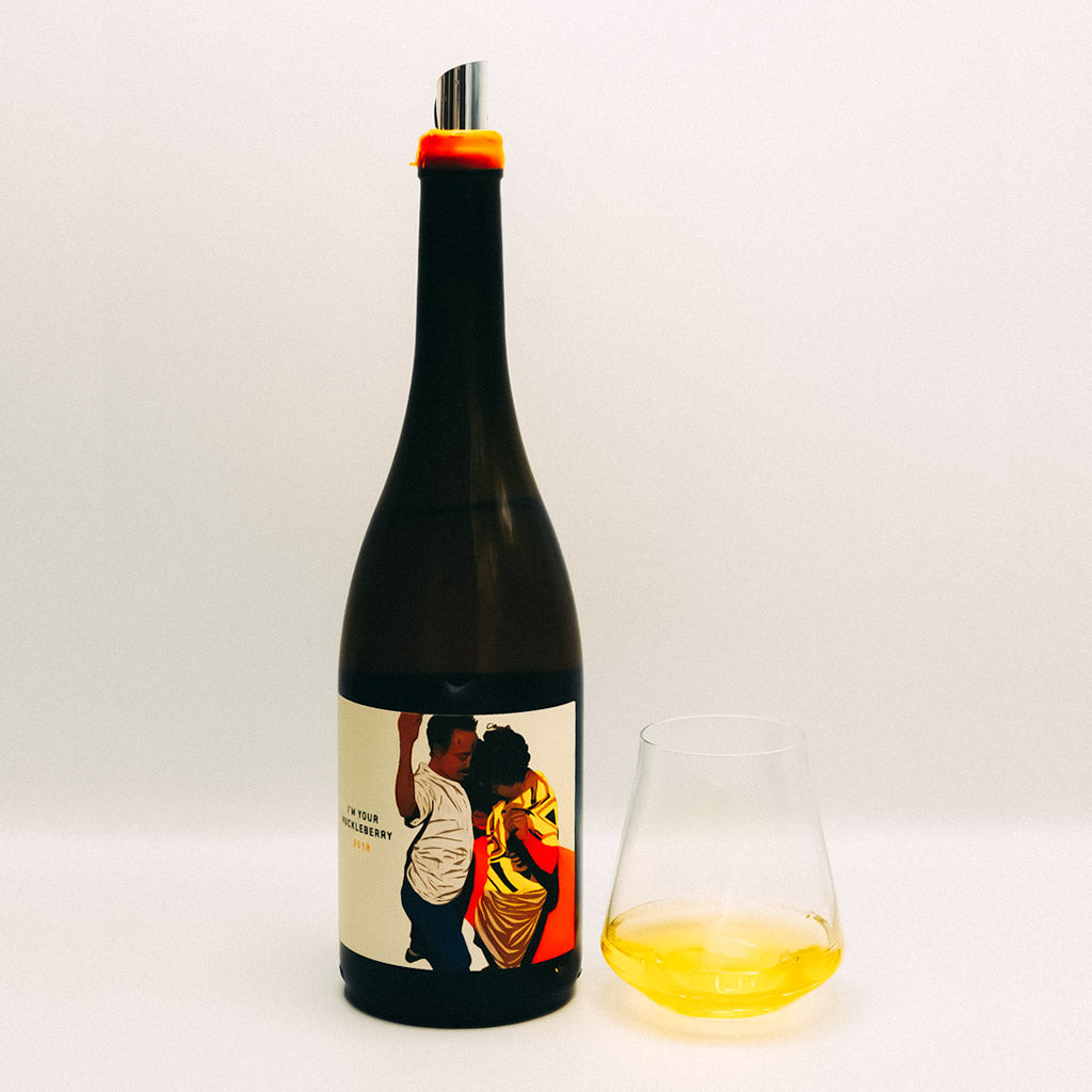 I'm your Huckleberry Semillon, South Africa, orange wine bottle
