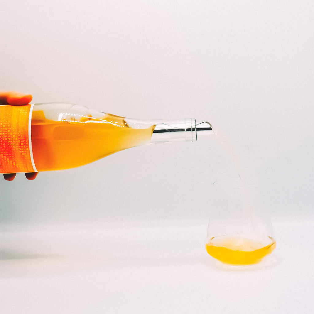 Limited Addition Pinot Gris Muscat Co-Ferment Bottle pouring into glass, Skin Contact Wine Orange Wine, Willamette Valley, Oregon, USA