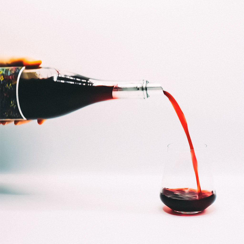 Public Service Piquette Bottle pouring into glass, Red Wine Low Alcohol, Willamette Valley, Oregon, USA